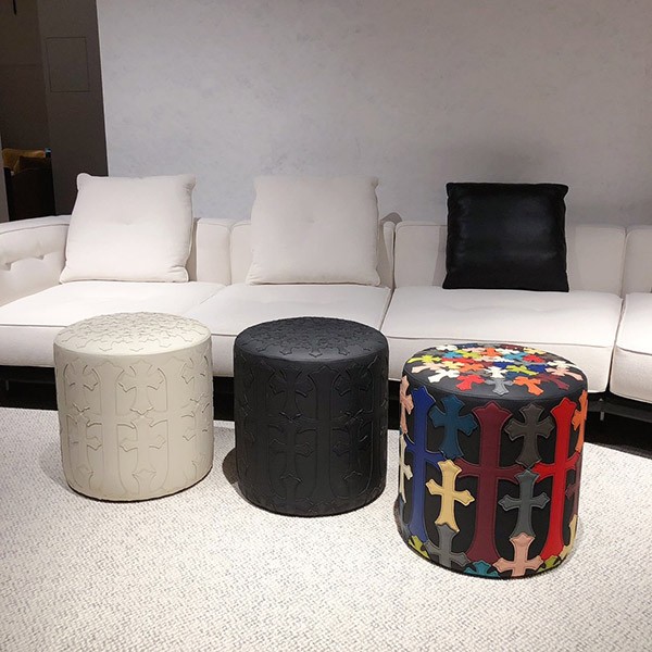 クロムハーツ コピー STOOL ブラックレザー クロスパッチ 3色 Kuy40667